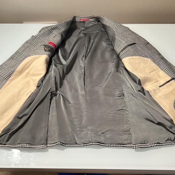 PAL ZILERI | Grey classic check oversized fall designer blazer coat - Picture 17 of 17